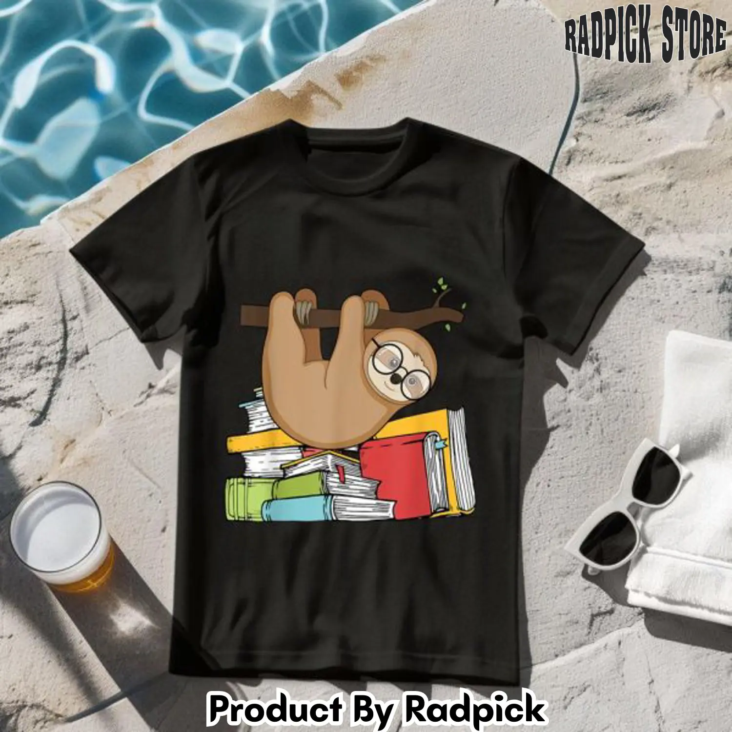 I love books sloth tshirt rp2619874
